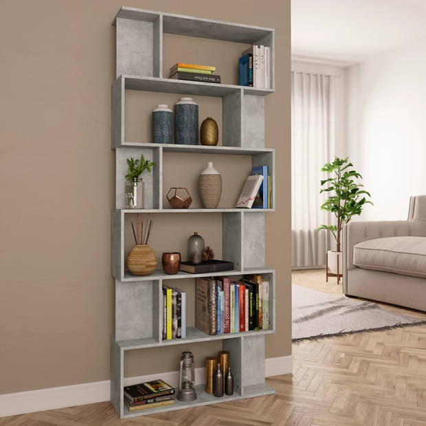 vidaXL Boekenkast / kamerscherm 80x24x192 cm bewerkt hout betongrijs