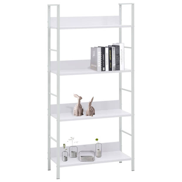 vidaXL Boekenkast met 4 schappen 60x27,6x124,5 cm bewerkt hout wit