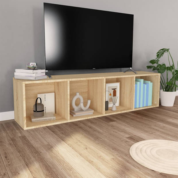 vidaXL Boekenkast/tv-meubel 36x30x143cm bewerkt hout sonoma eikenkleur