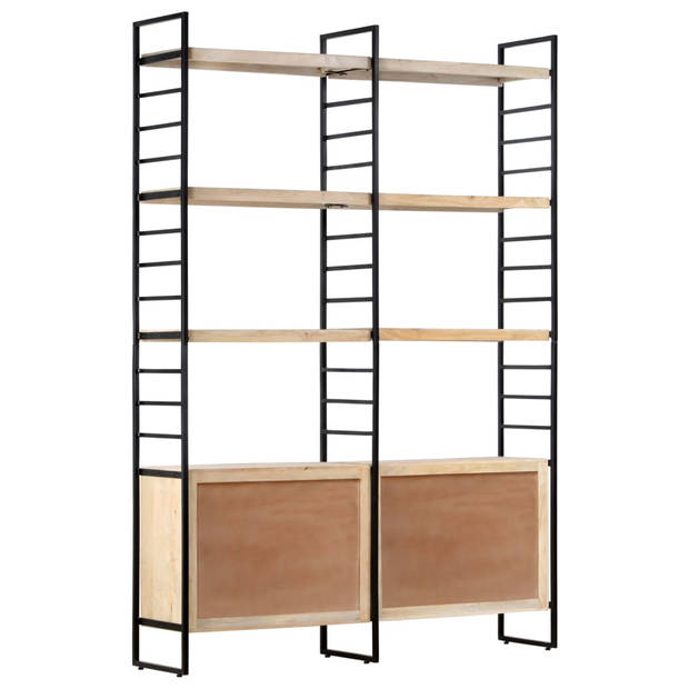 vidaXL Boekenkast met 4 schappen 124x30x180 cm massief mangohout