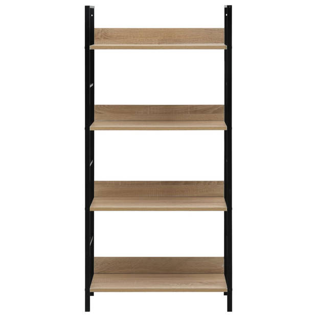 vidaXL Boekenkast 4 schappen 60x27,6x124,5 cm bewerkt hout eikenkleur