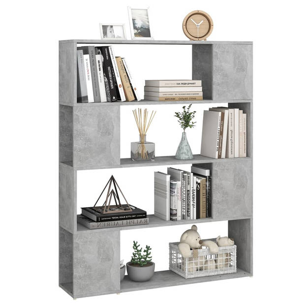 vidaXL Boekenkast/kamerscherm 100x24x124 cm betongrijs