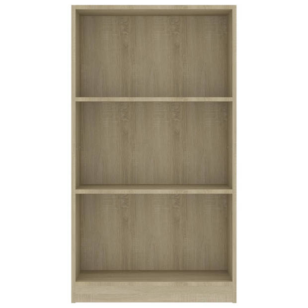 vidaXL Boekenkast met 3 schappen 60x24x109 cm bewerkt hout sonoma eik