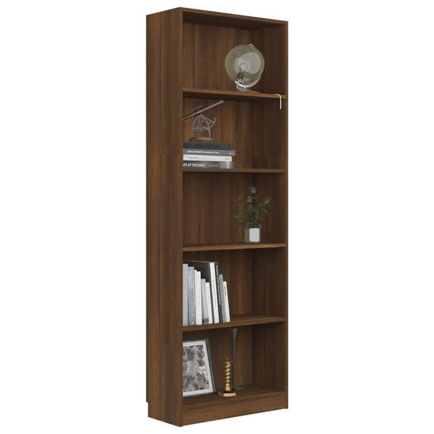 vidaXL Boekenkast 60x24x175 cm bewerkt hout bruin eikenkleur