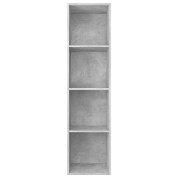 vidaXL Boekenkast/tv-meubel 36x30x143 cm bewerkt hout betongrijs