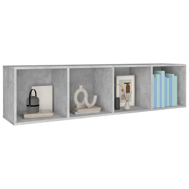 vidaXL Boekenkast/tv-meubel 36x30x143 cm bewerkt hout betongrijs