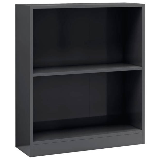 vidaXL Boekenkast 60x24x76 cm bewerkt hout hoogglans grijs