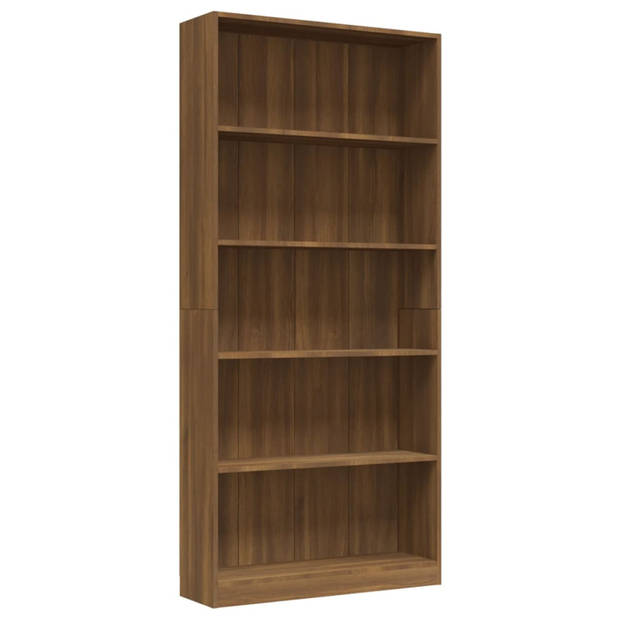 vidaXL Boekenkast 80x24x175 cm bewerkt hout bruin eikenkleur