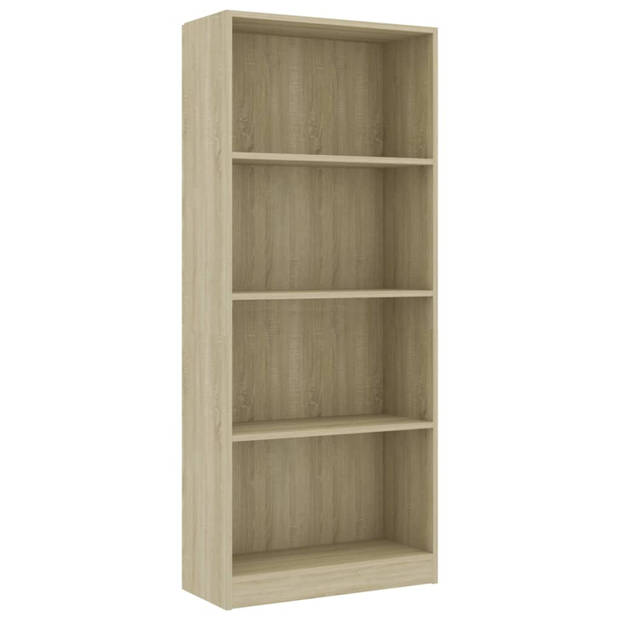 vidaXL Boekenkast met 4 schappen 60x24x142 cm bewerkt hout sonoma eik