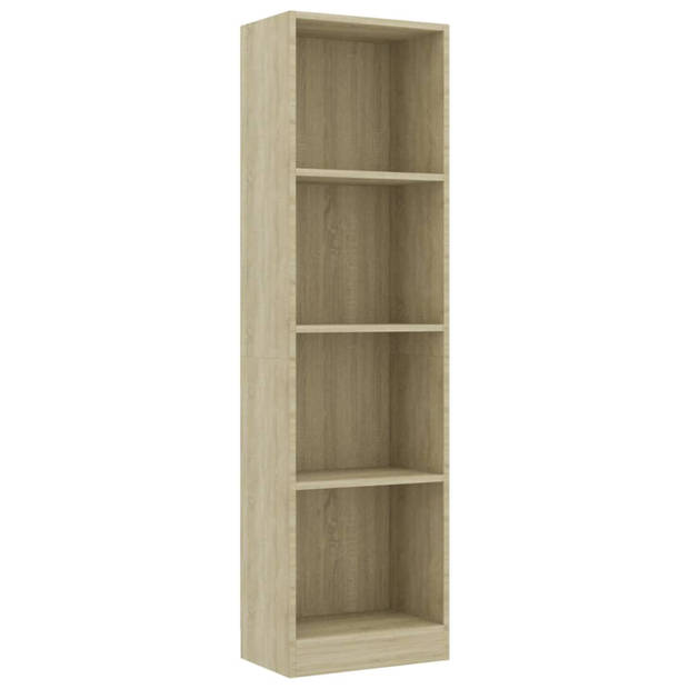 vidaXL Boekenkast met 4 schappen 40x24x142 cm bewerkt hout sonoma eik