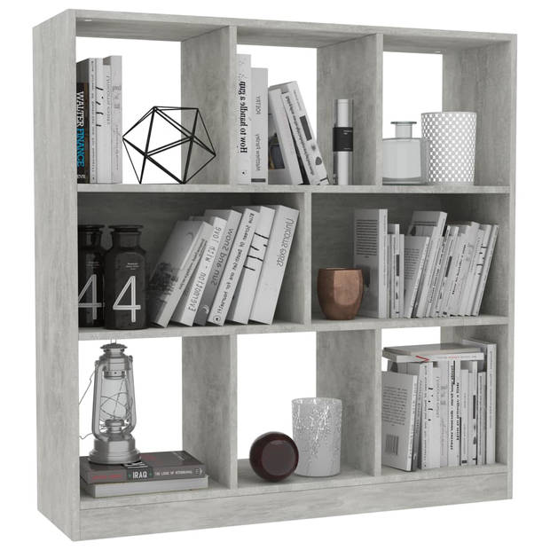 vidaXL Boekenkast 97,5x29,5x100 cm bewerkt hout betongrijs