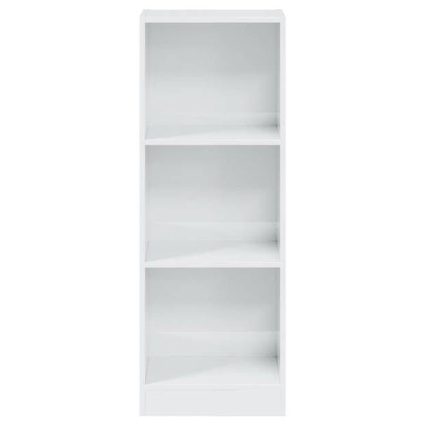 vidaXL Boekenkast met 3 schappen 40x24x109 cm hout hoogglans wit