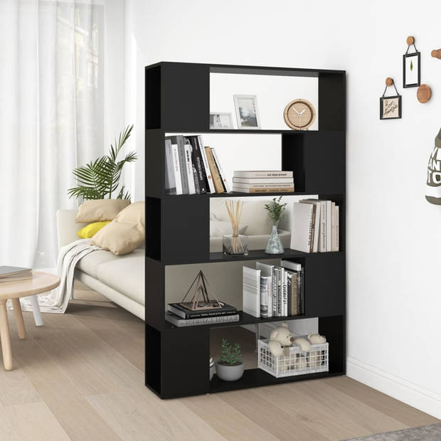 vidaXL Boekenkast/kamerscherm 100x24x155 cm bewerkt hout zwart