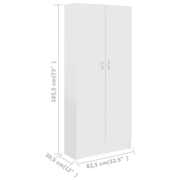 vidaXL Boekenkast 82,5x30,5x185,5 cm bewerkt hout wit