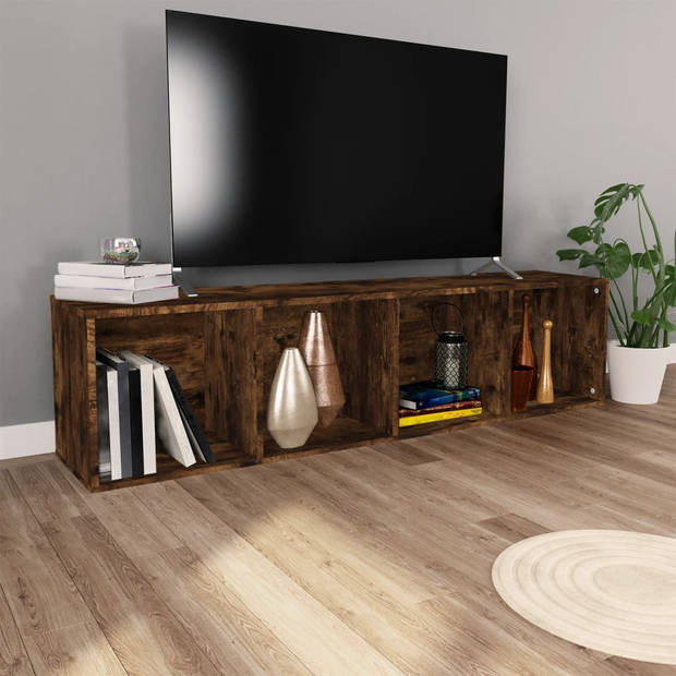 vidaXL Boekenkast / tv-meubel 36x30x143 cm bewerkt hout gerookt eiken