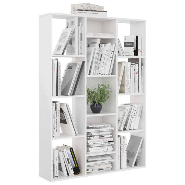 vidaXL Kamerscherm/boekenkast 100x24x140 cm bewerkt hout hoogglans wit