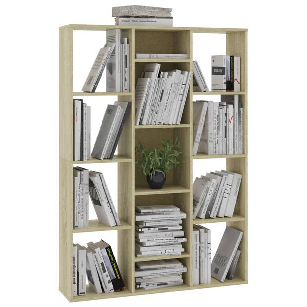 vidaXL Kamerscherm/boekenkast 100x24x140 cm bewerkt hout eikenkleurig