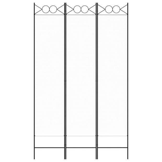 vidaXL Kamerscherm met 3 panelen 120x200 cm stof wit