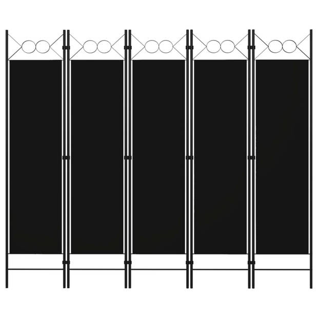 vidaXL Kamerscherm met 5 panelen 200x180 cm zwart