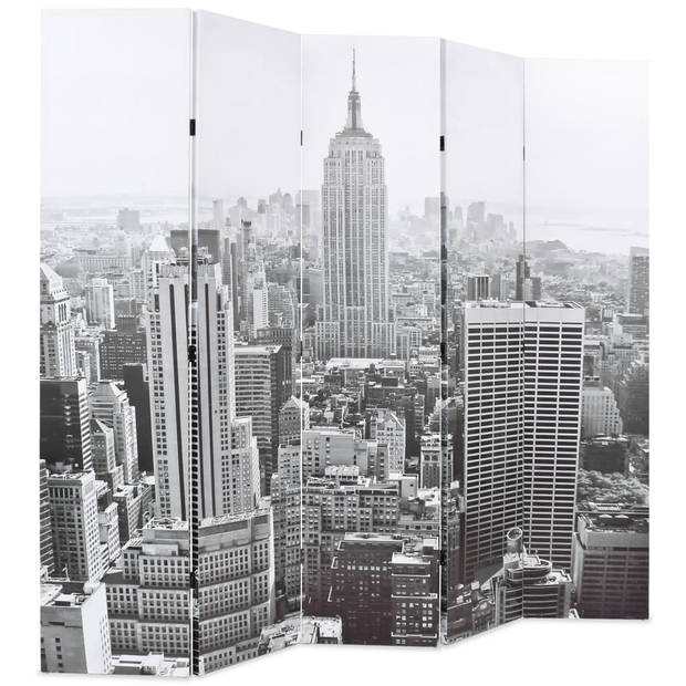 vidaXL Kamerscherm New York bij daglicht 200x170 cm zwart en wit