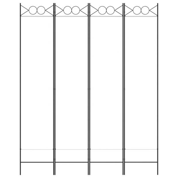 vidaXL Kamerscherm met 4 panelen 160x200 cm stof wit