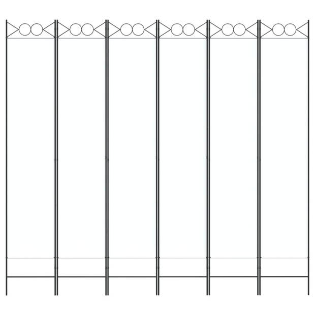 vidaXL Kamerscherm met 6 panelen 240x220 cm stof wit