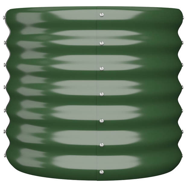 vidaXL Plantenbak 40x40x36 cm gepoedercoat staal groen