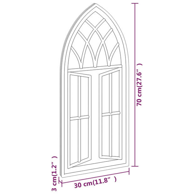 vidaXL Tuinspiegel 70x30 cm ijzer zandkleurig