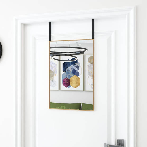 vidaXL Deurspiegel 40x60 cm glas en aluminium goudkleurig