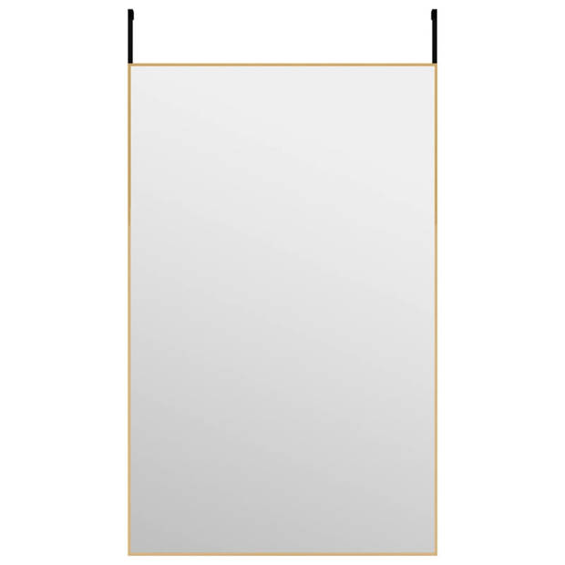 vidaXL Deurspiegel 50x80 cm glas en aluminium goudkleurig