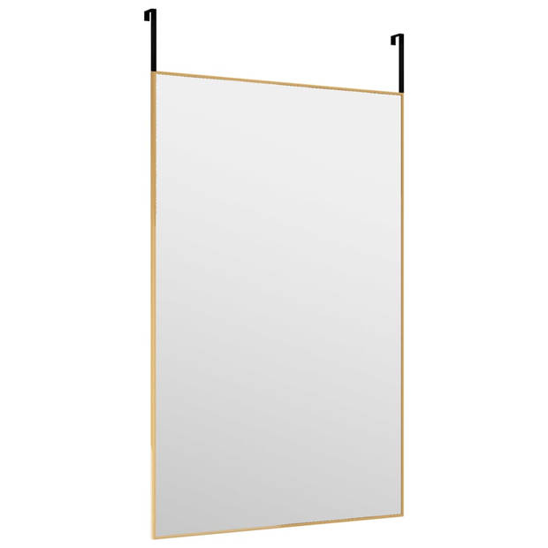 vidaXL Deurspiegel 50x80 cm glas en aluminium goudkleurig