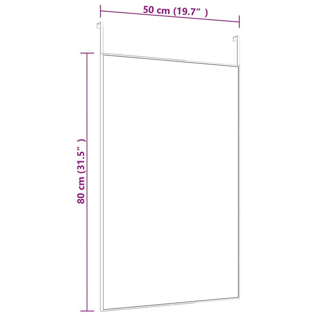 vidaXL Deurspiegel 50x80 cm glas en aluminium goudkleurig