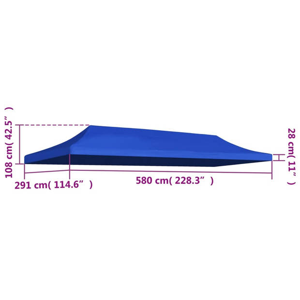 vidaXL Partytentdak 3x6 m blauw