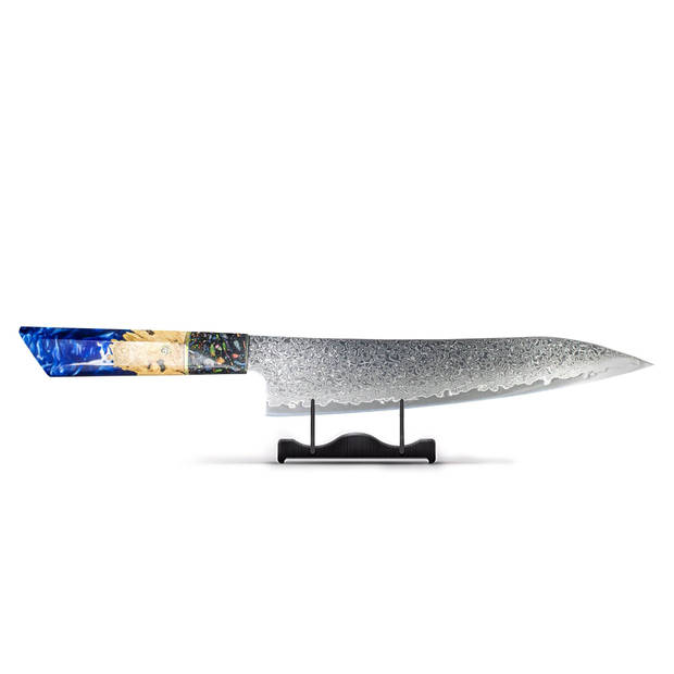 Shinrai Japan - Sapphire Epoxy Jewels Damascus Koksmes 23 cm - Special Edition