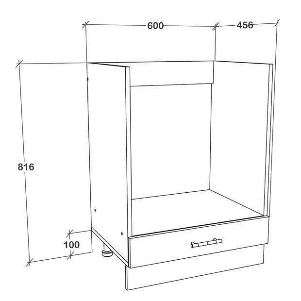 Esilo keuken onderkast 60 cm voor oven 1 deurwit.