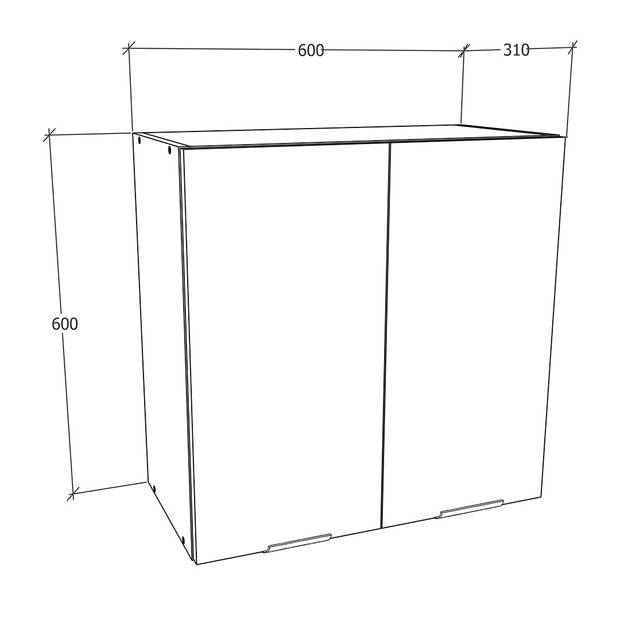 Fasola keuken bovenkastje 60 cm 2 deuren wit.