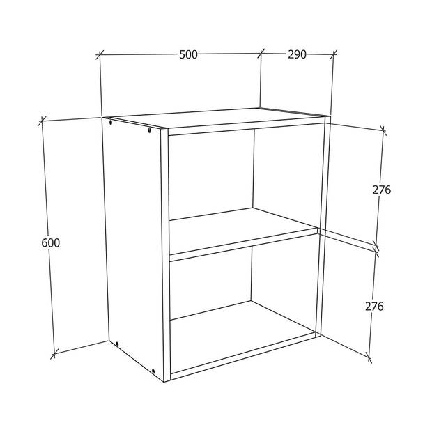 Esilo keuken bovenkastje 50 cm 1 deurwit.