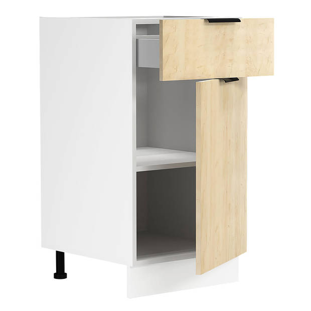 Fasola keuken onderkast 40 cm 1 deur, 1 lade eik decor, wit.