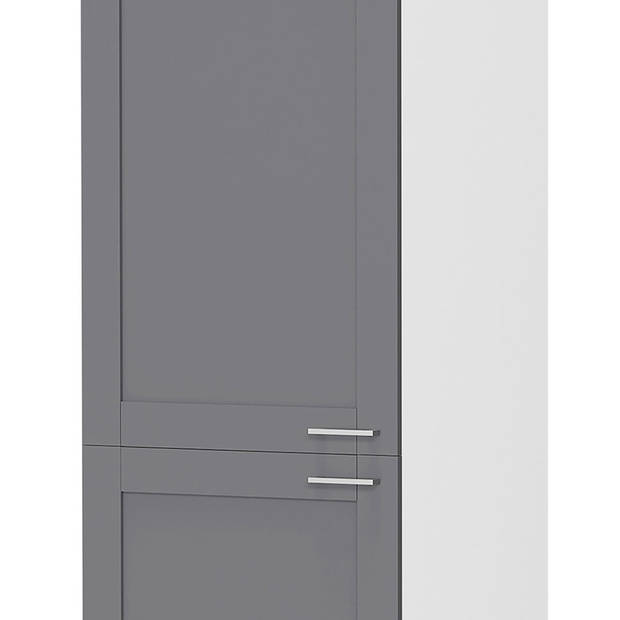 Colura keuken hoge kast 60 cm 3 deuren antracietgrijs, wit.