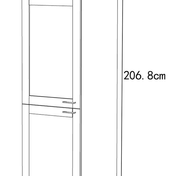 Colura keuken hoge kast 60 cm 3 deuren antracietgrijs, wit.