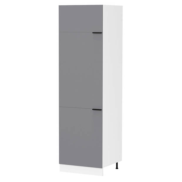 Fasola keuken hoge kast 60 cm 3 deuren antracietgrijs, wit.