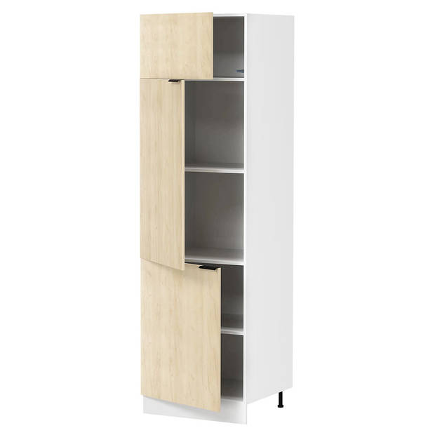 Fasola keuken hoge kast 60 cm 3 deuren eik decor, wit.