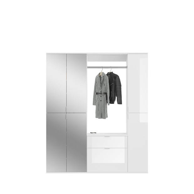 ProjektX garderobe opstelling 7 deuren, 1 lade wit.