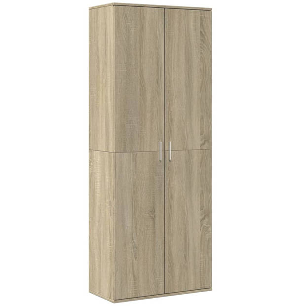 vidaXL Hoge kast 70x35x180 cm bewerkt hout sonoma eikenkleurig