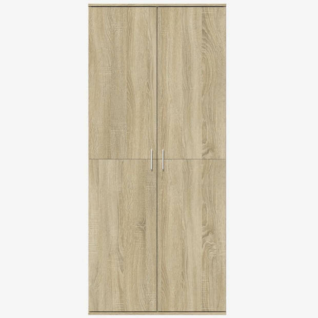 vidaXL Hoge kast 80x35x180 cm bewerkt hout sonoma eikenkleurig