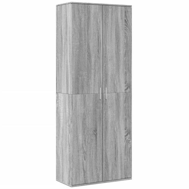 vidaXL Hoge kast 70x35x180 cm bewerkt hout grijs sonoma eikenkleurig