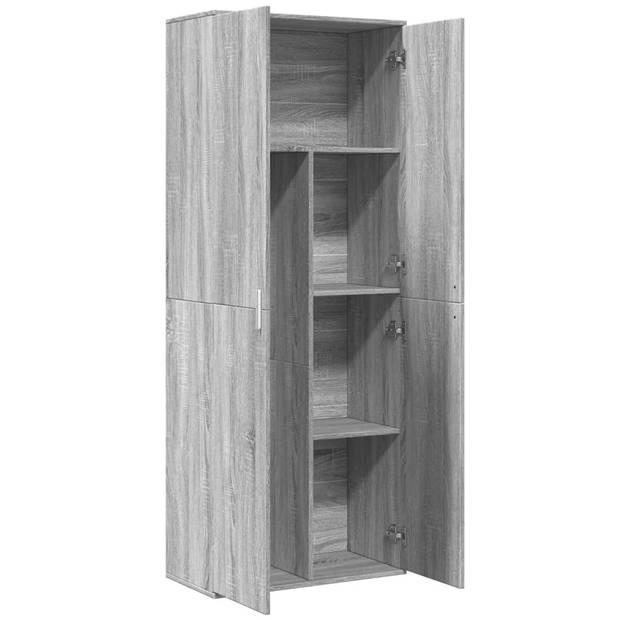 vidaXL Hoge kast 70x35x180 cm bewerkt hout grijs sonoma eikenkleurig