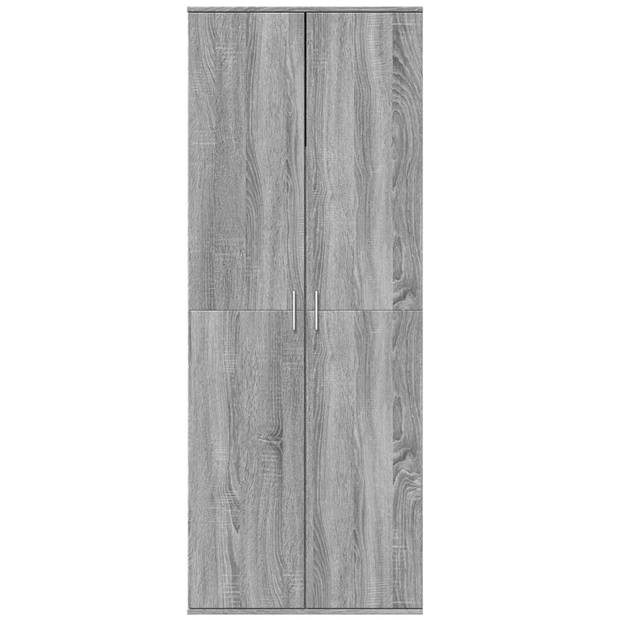 vidaXL Hoge kast 70x35x180 cm bewerkt hout grijs sonoma eikenkleurig