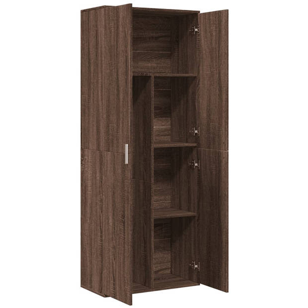 vidaXL Hoge kast 70x35x180 cm bewerkt hout bruin eikenkleurig