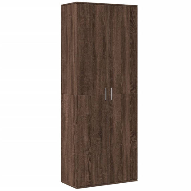 vidaXL Hoge kast 70x35x180 cm bewerkt hout bruin eikenkleurig